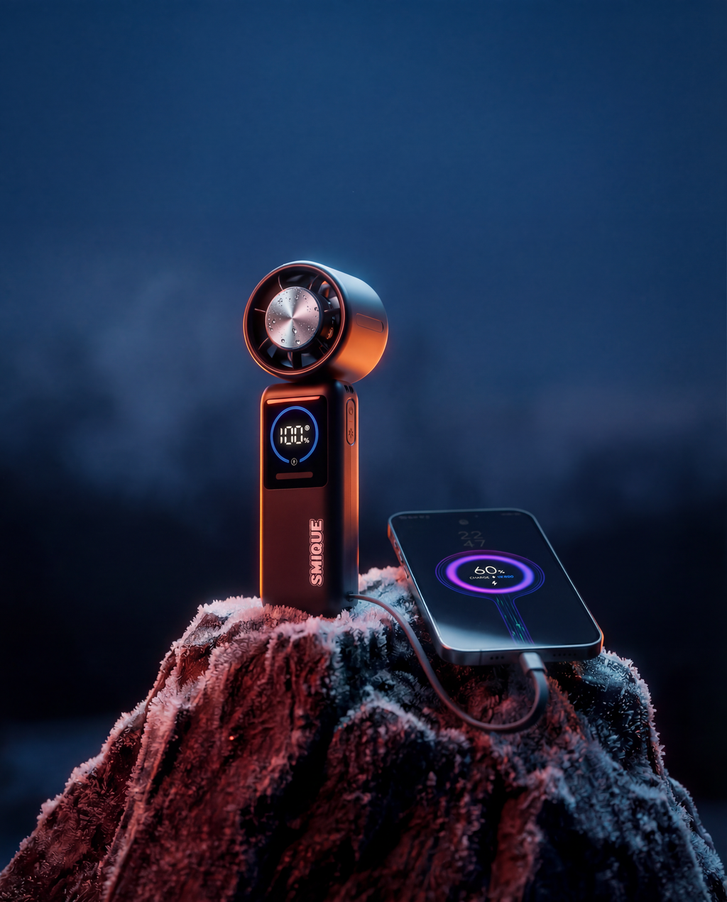 Handheld festival fan and Power Bank w/ out lanyard