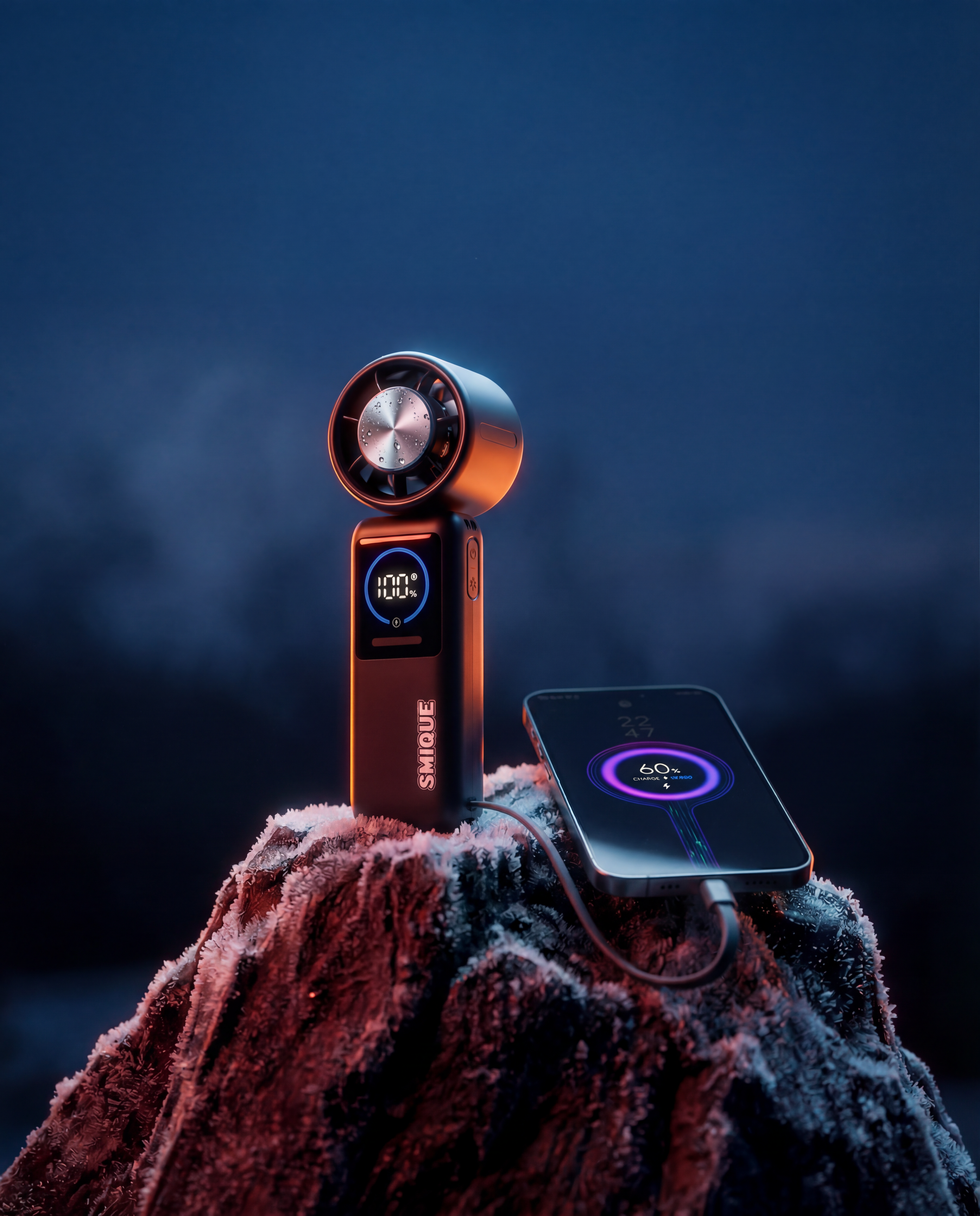 Handheld festival fan and Power Bank w/ out lanyard