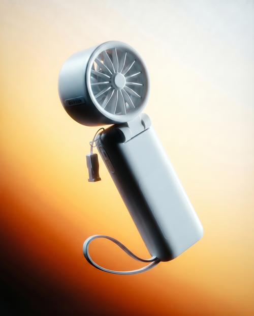Handheld festival fan and Power Bank w/ out lanyard